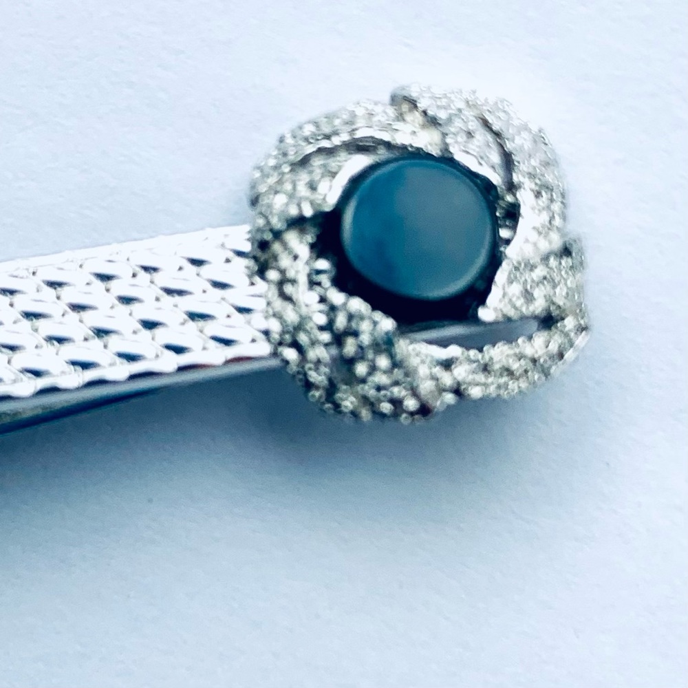 Vintage black onyx tie clip